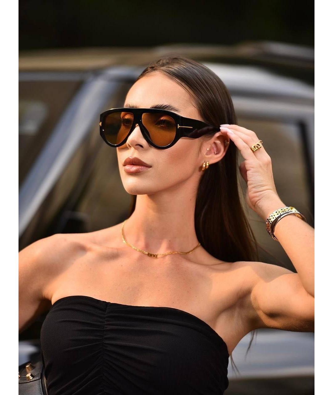 TOM FORD Черные пластиковые солнцезащитные очки, фото 5