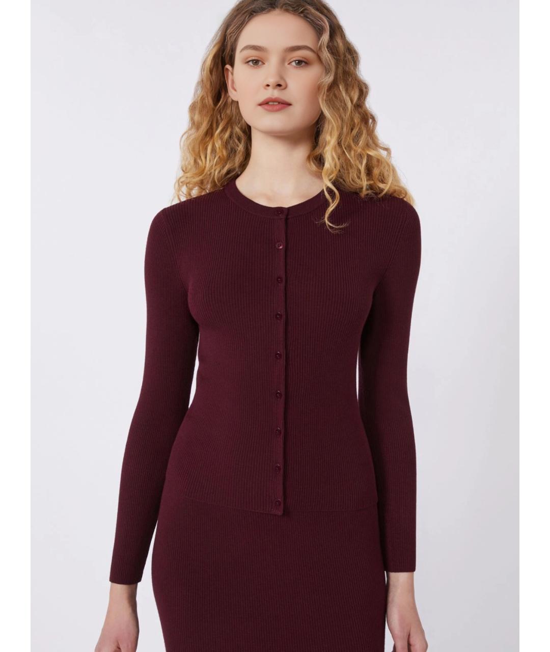 WEEKEND MAX MARA Бордовый вискозный кардиган, фото 5