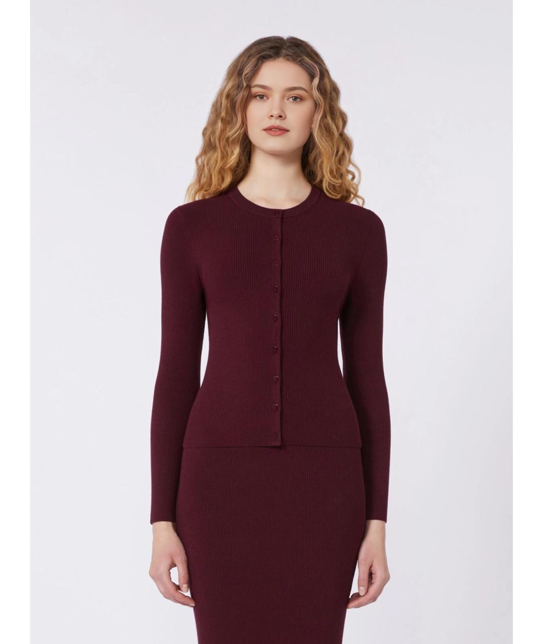 WEEKEND MAX MARA Бордовый вискозный кардиган, фото 3