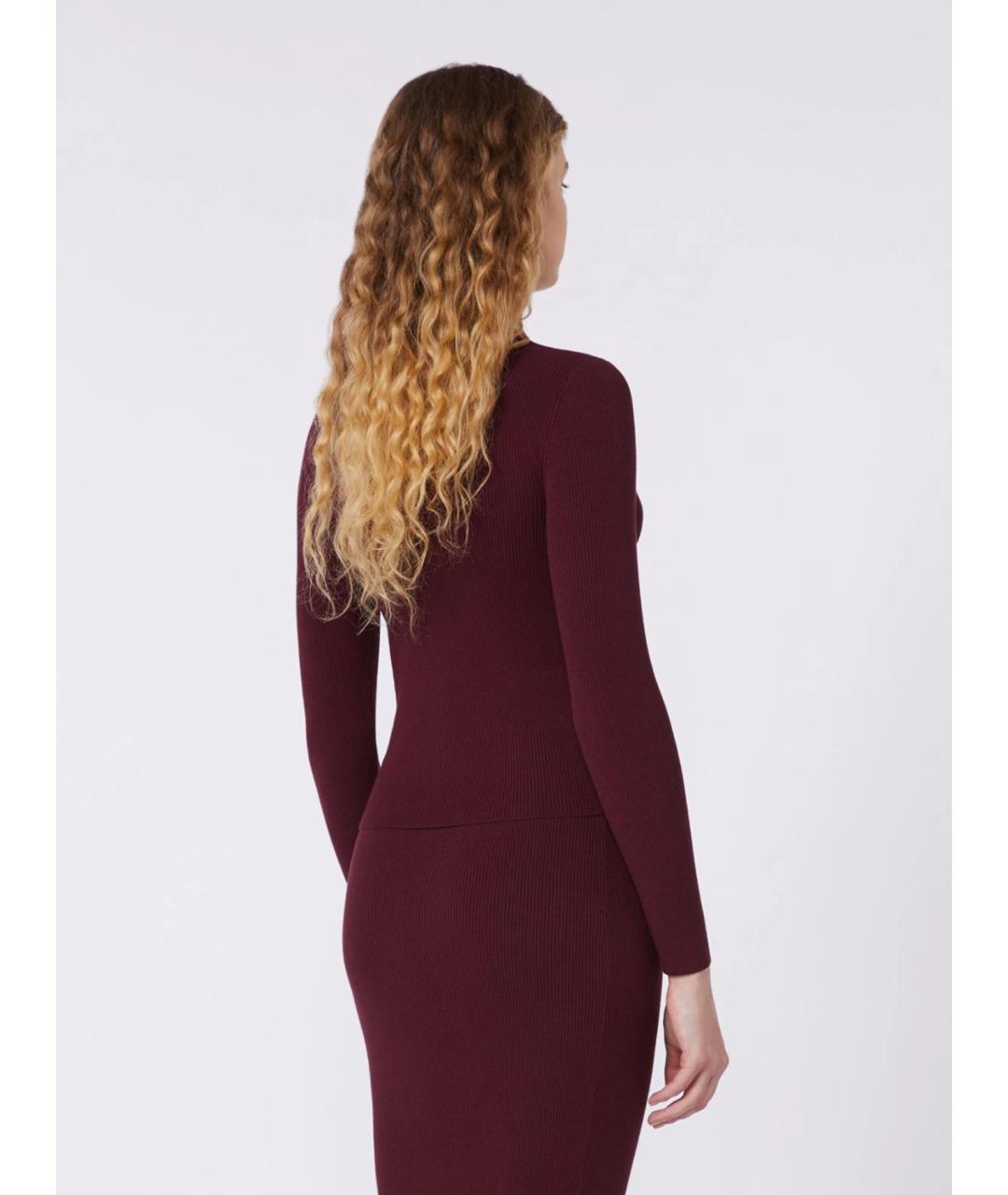 WEEKEND MAX MARA Бордовый вискозный кардиган, фото 4