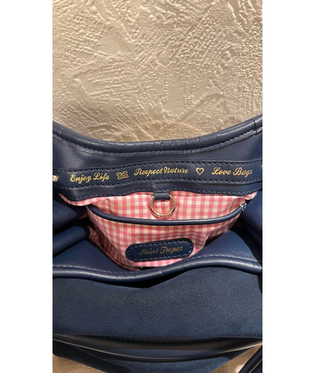 LANCEL Темно-синяя замшевая сумка тоут, фото 2