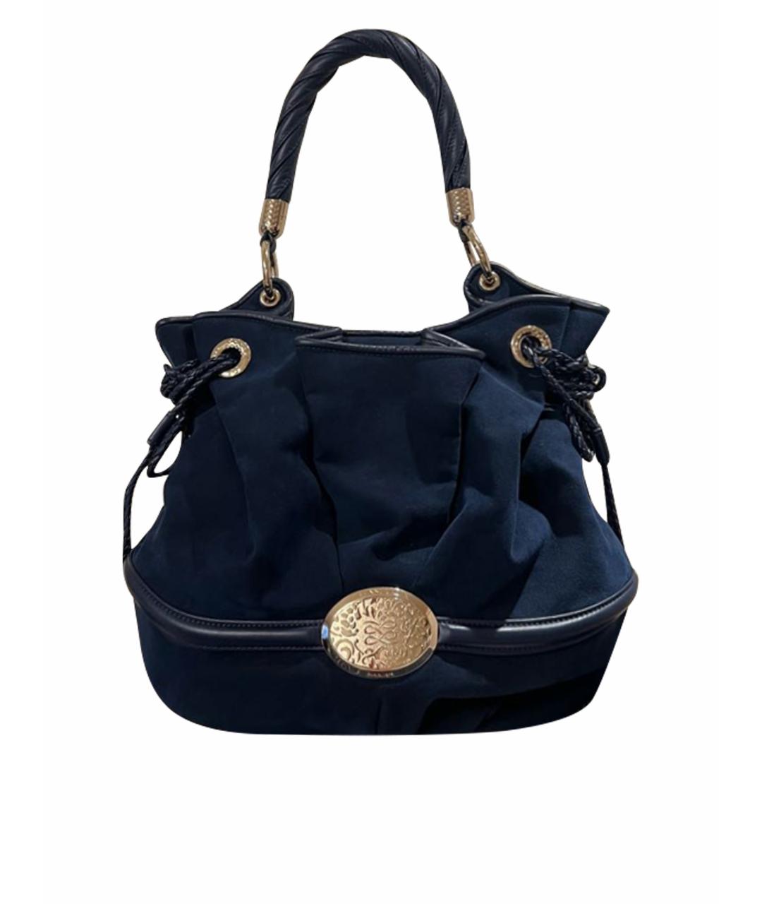 LANCEL Темно-синяя замшевая сумка тоут, фото 1