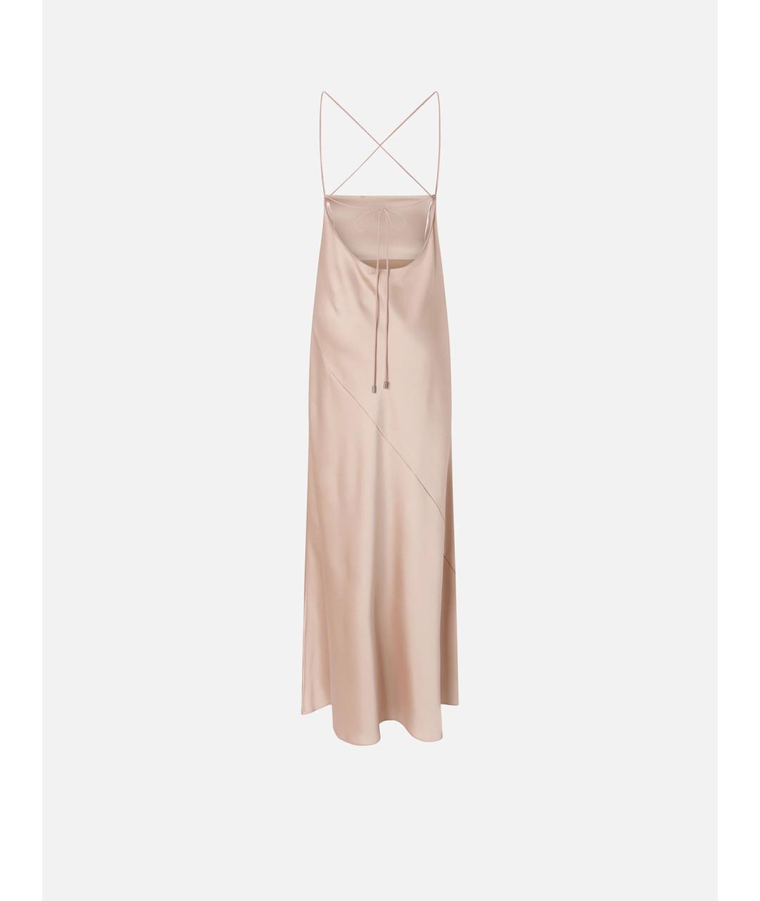 PINKO Бежевое ацетатное коктейльное платье, фото 6