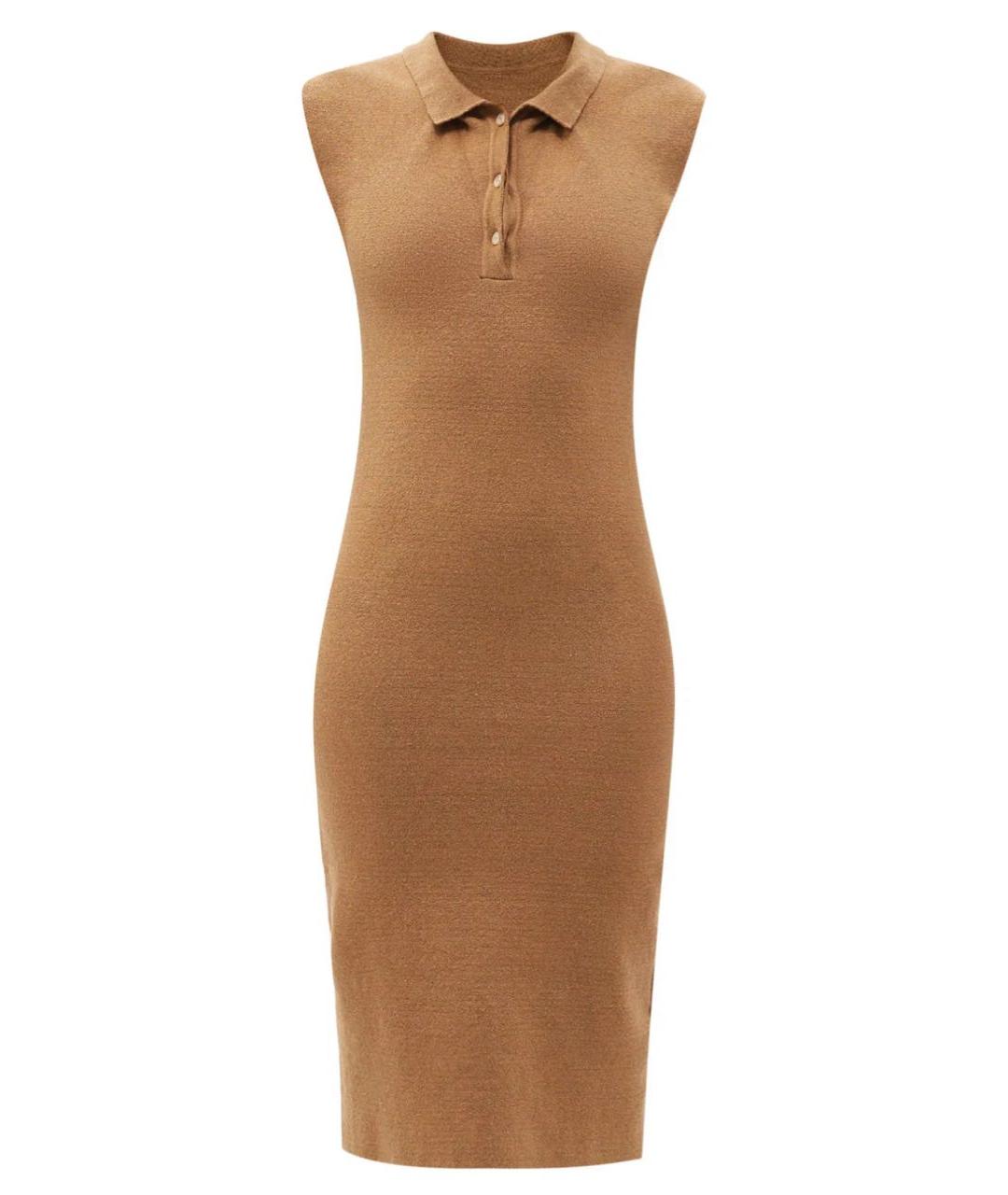 JACQUEMUS Коричневое льняное повседневное платье, фото 1