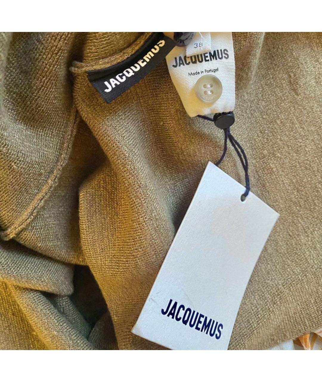 JACQUEMUS Коричневое льняное повседневное платье, фото 5