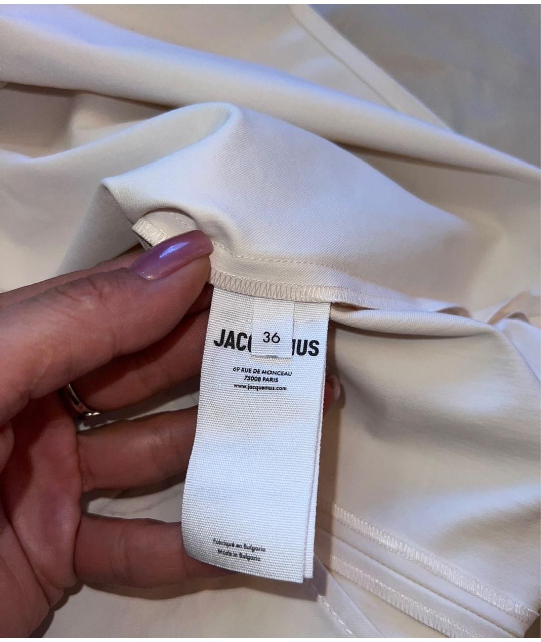JACQUEMUS Бежевое полиамидовое повседневное платье, фото 8