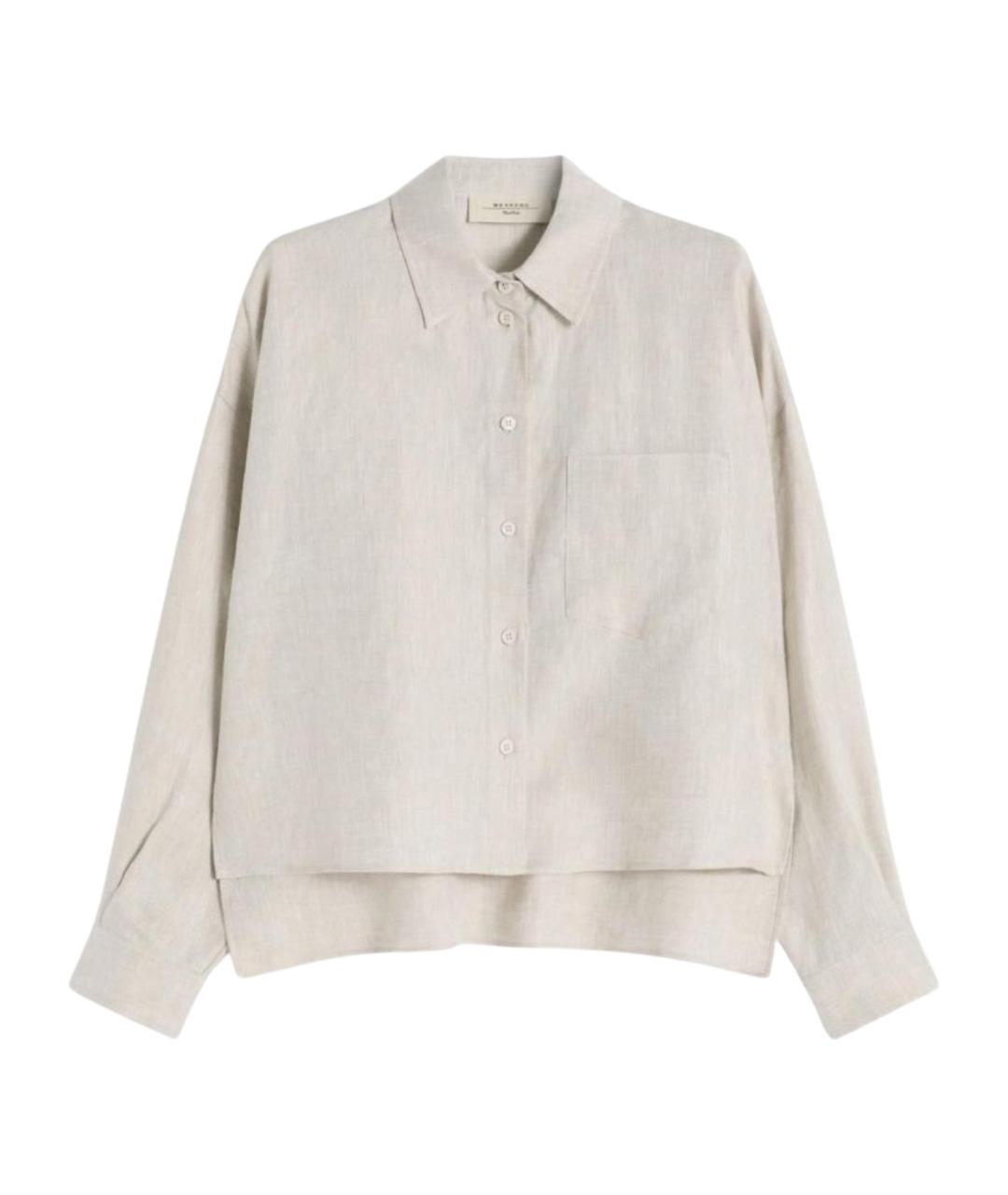 WEEKEND MAX MARA Бежевая льняная рубашка, фото 1
