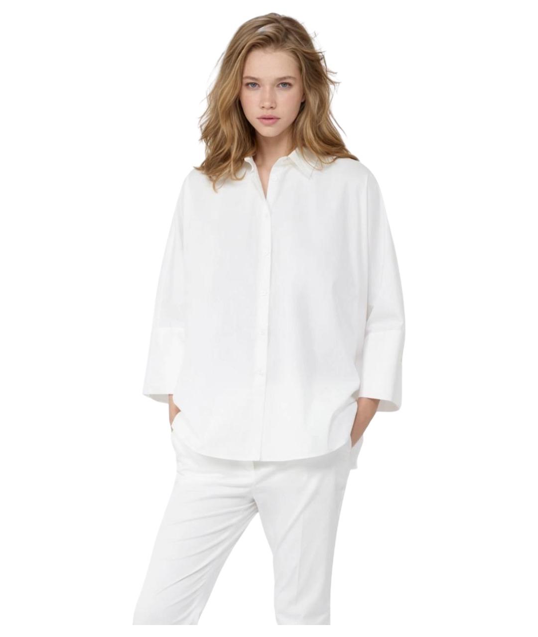 WEEKEND MAX MARA Белая хлопковая рубашка, фото 5
