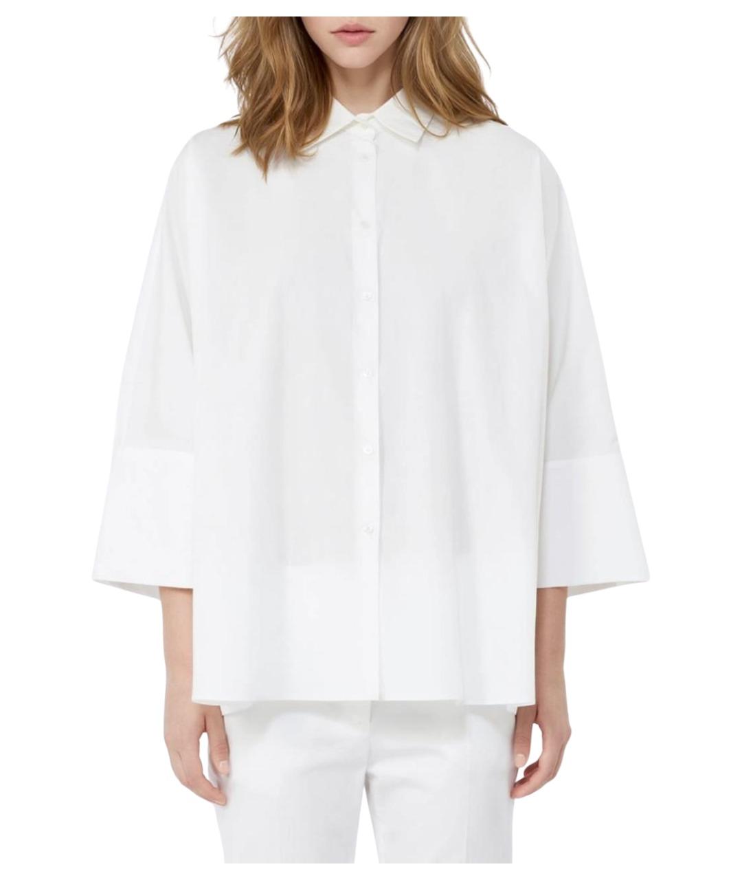 WEEKEND MAX MARA Белая хлопковая рубашка, фото 3