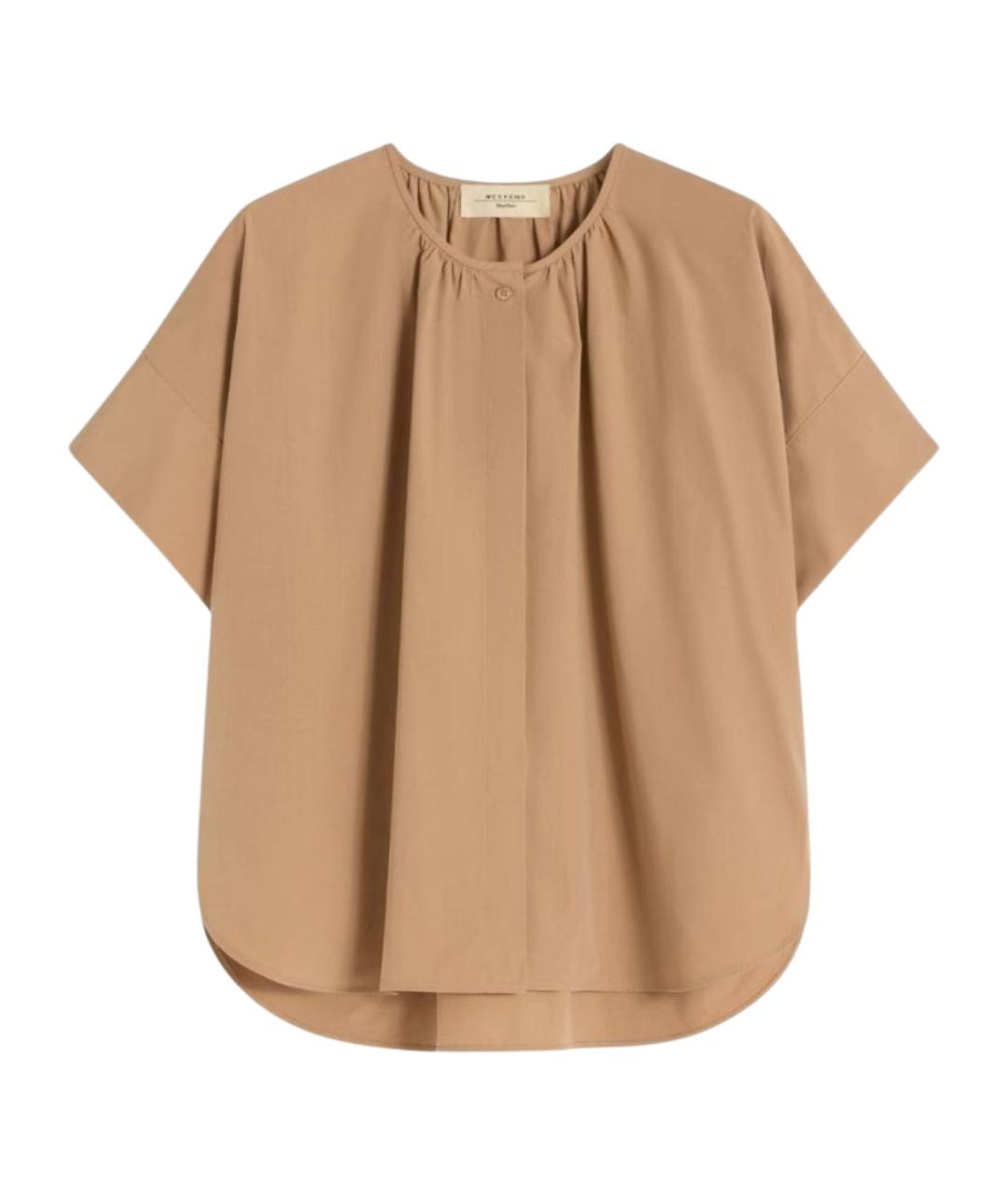 WEEKEND MAX MARA Коричневая хлопковая рубашка, фото 1