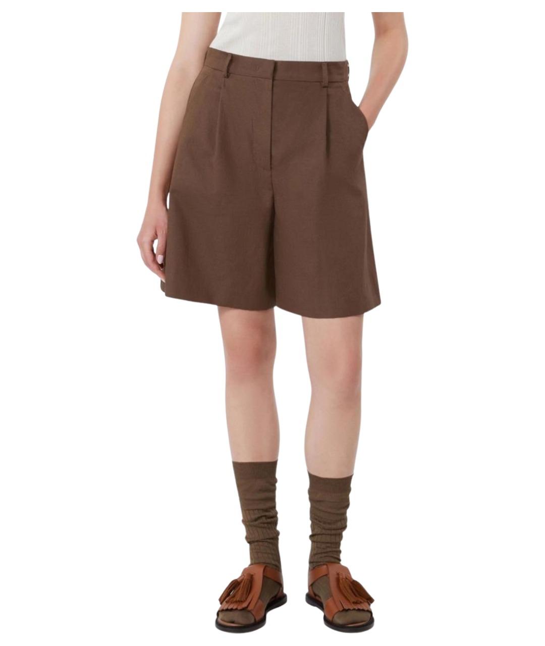 WEEKEND MAX MARA Коричневые хлопковые шорты, фото 3