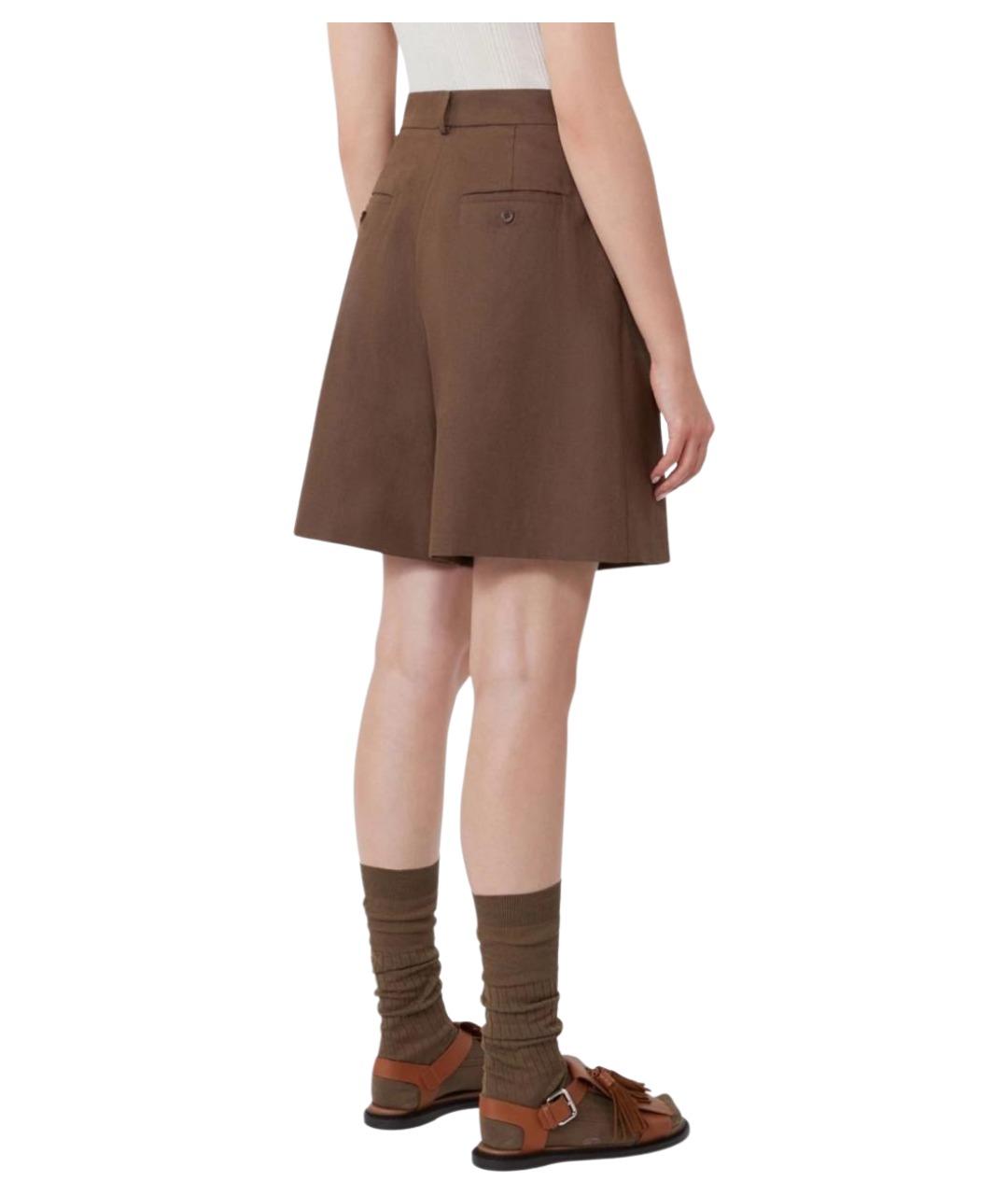WEEKEND MAX MARA Коричневые хлопковые шорты, фото 4