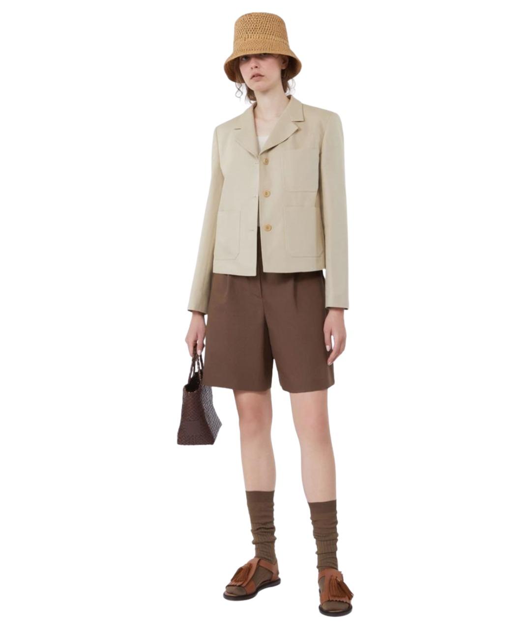 WEEKEND MAX MARA Коричневые хлопковые шорты, фото 2