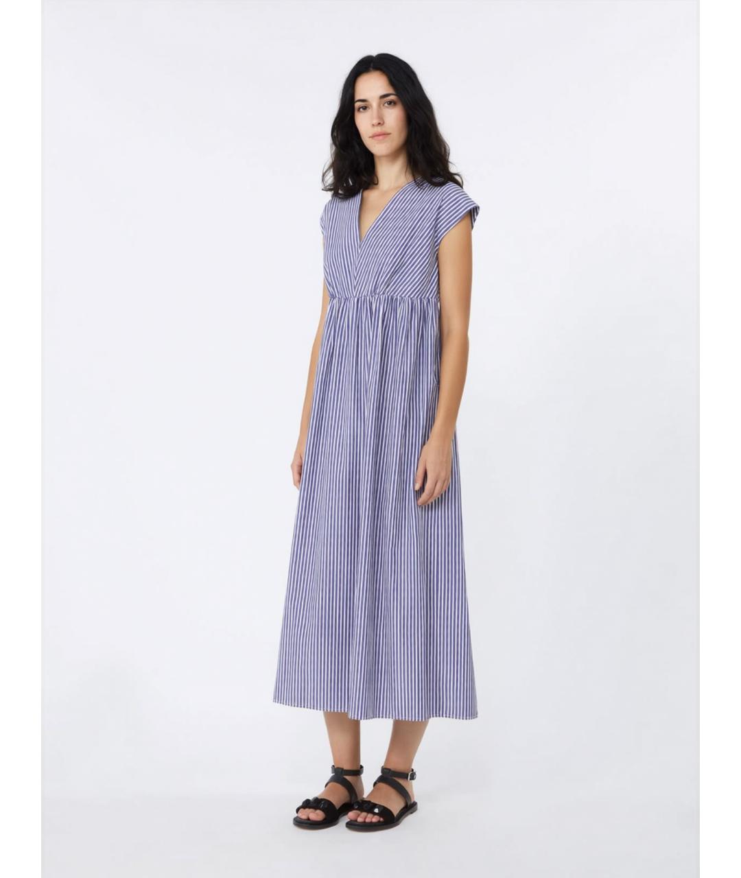WEEKEND MAX MARA Синее хлопковое повседневное платье, фото 2
