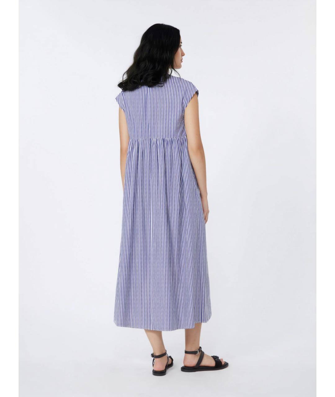 WEEKEND MAX MARA Синее хлопковое повседневное платье, фото 3