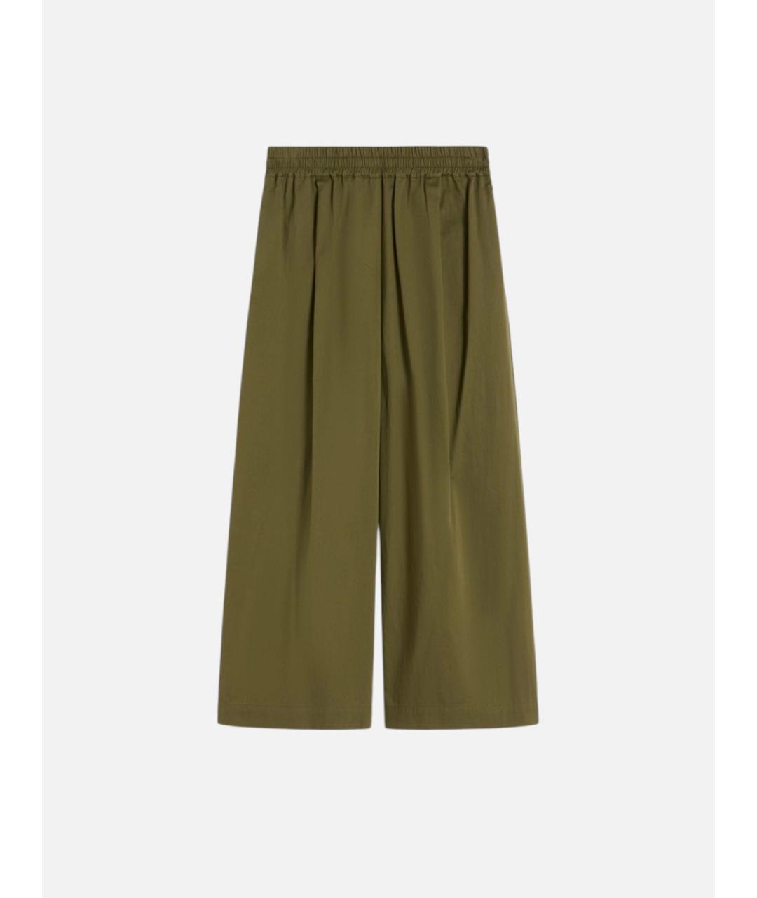 WEEKEND MAX MARA Хаки хлопковые брюки широкие, фото 6