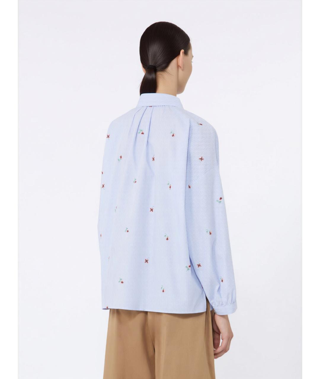 WEEKEND MAX MARA Голубая хлопковая рубашка, фото 4