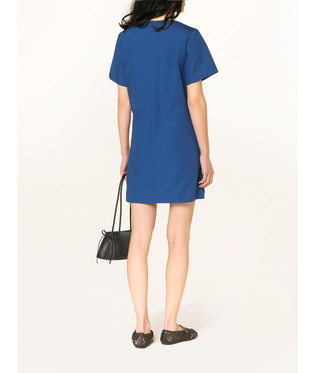 WEEKEND MAX MARA Синее хлопковое повседневное платье, фото 3