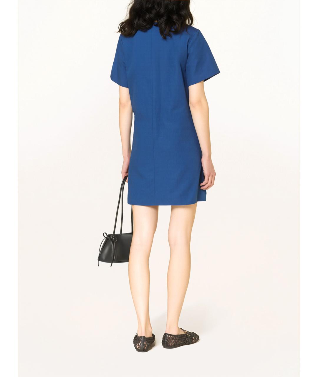 WEEKEND MAX MARA Синее хлопковое повседневное платье, фото 4