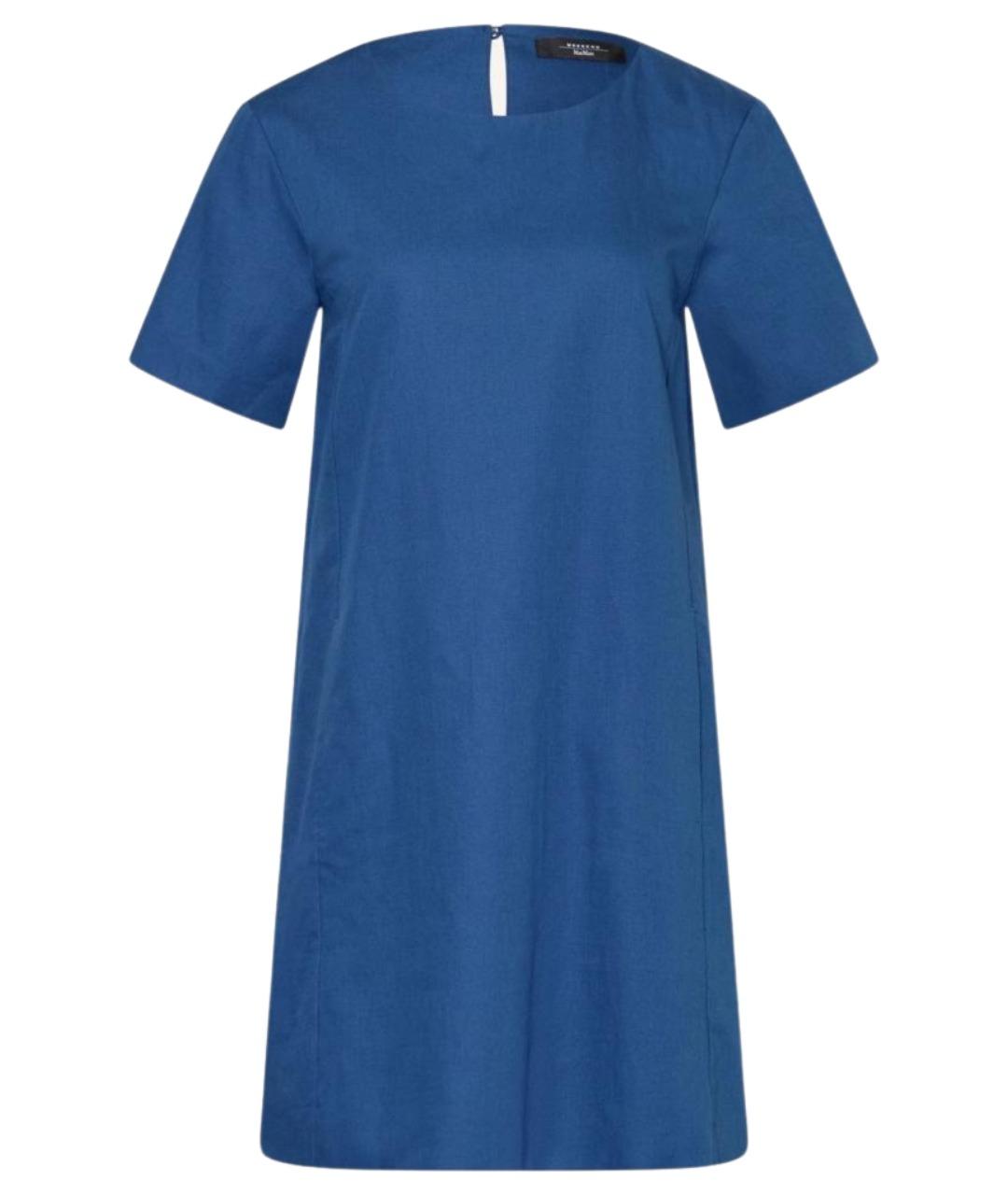 WEEKEND MAX MARA Синее хлопковое повседневное платье, фото 1
