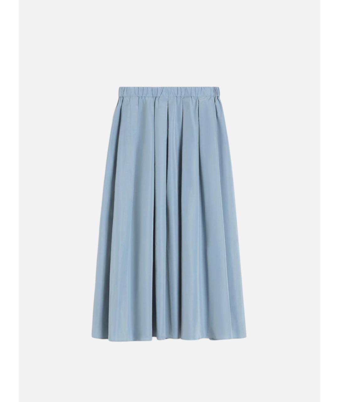 WEEKEND MAX MARA Голубая полиэстеровая юбка миди, фото 5