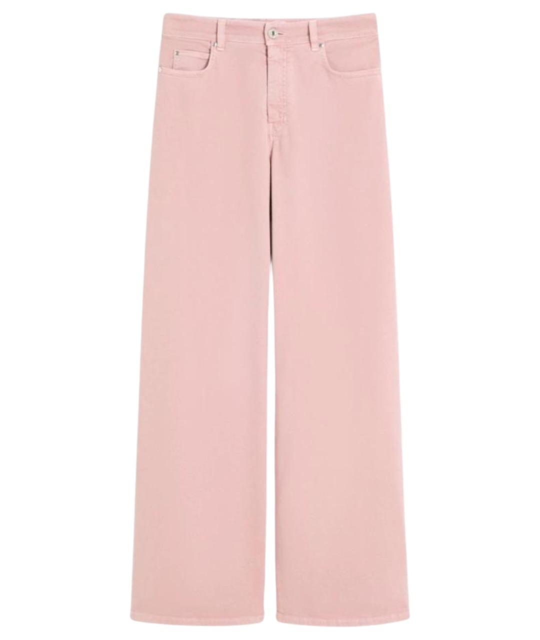 WEEKEND MAX MARA Розовые хлопковые прямые джинсы, фото 1