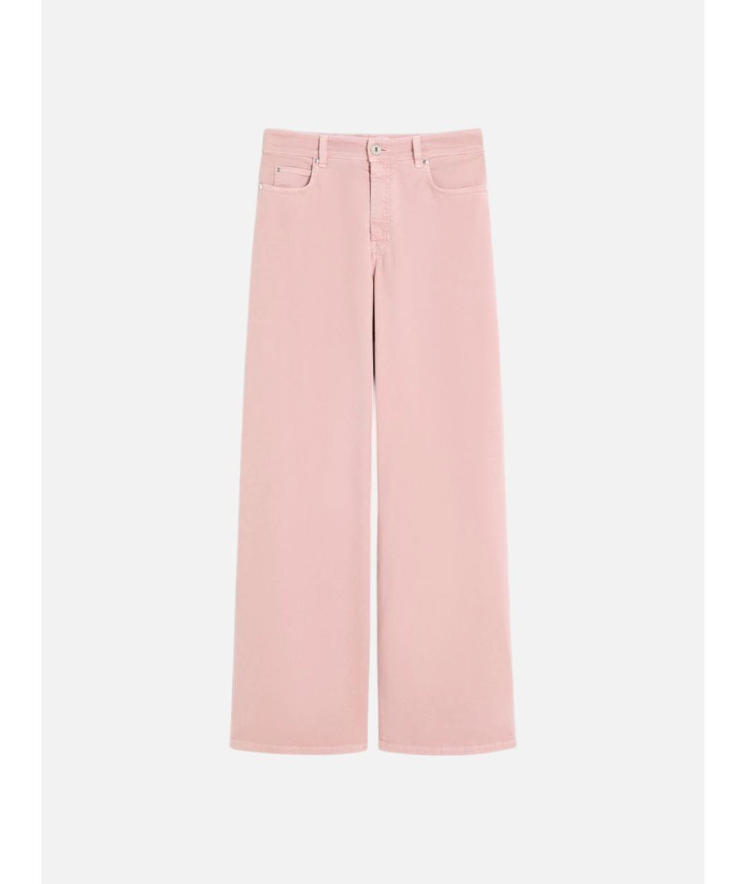 WEEKEND MAX MARA Розовые хлопковые прямые джинсы, фото 6