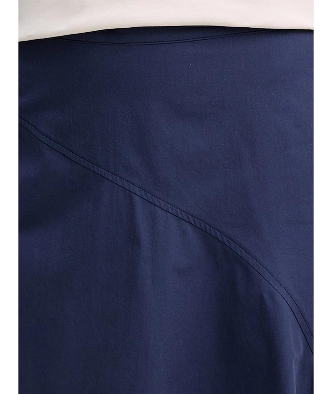 WEEKEND MAX MARA Синяя хлопковая юбка миди, фото 4