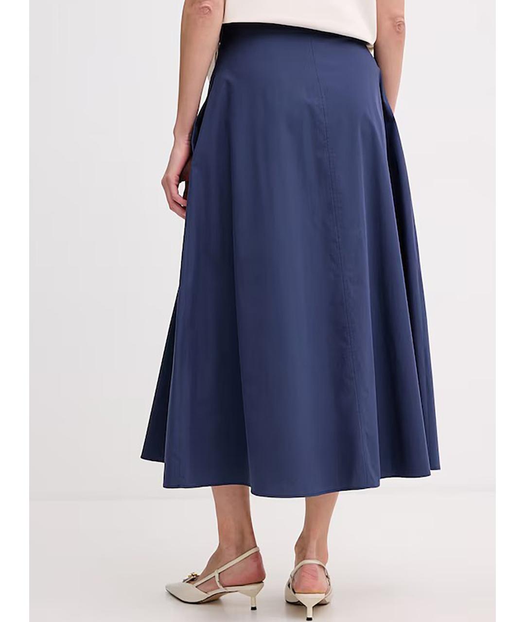 WEEKEND MAX MARA Синяя хлопковая юбка миди, фото 3
