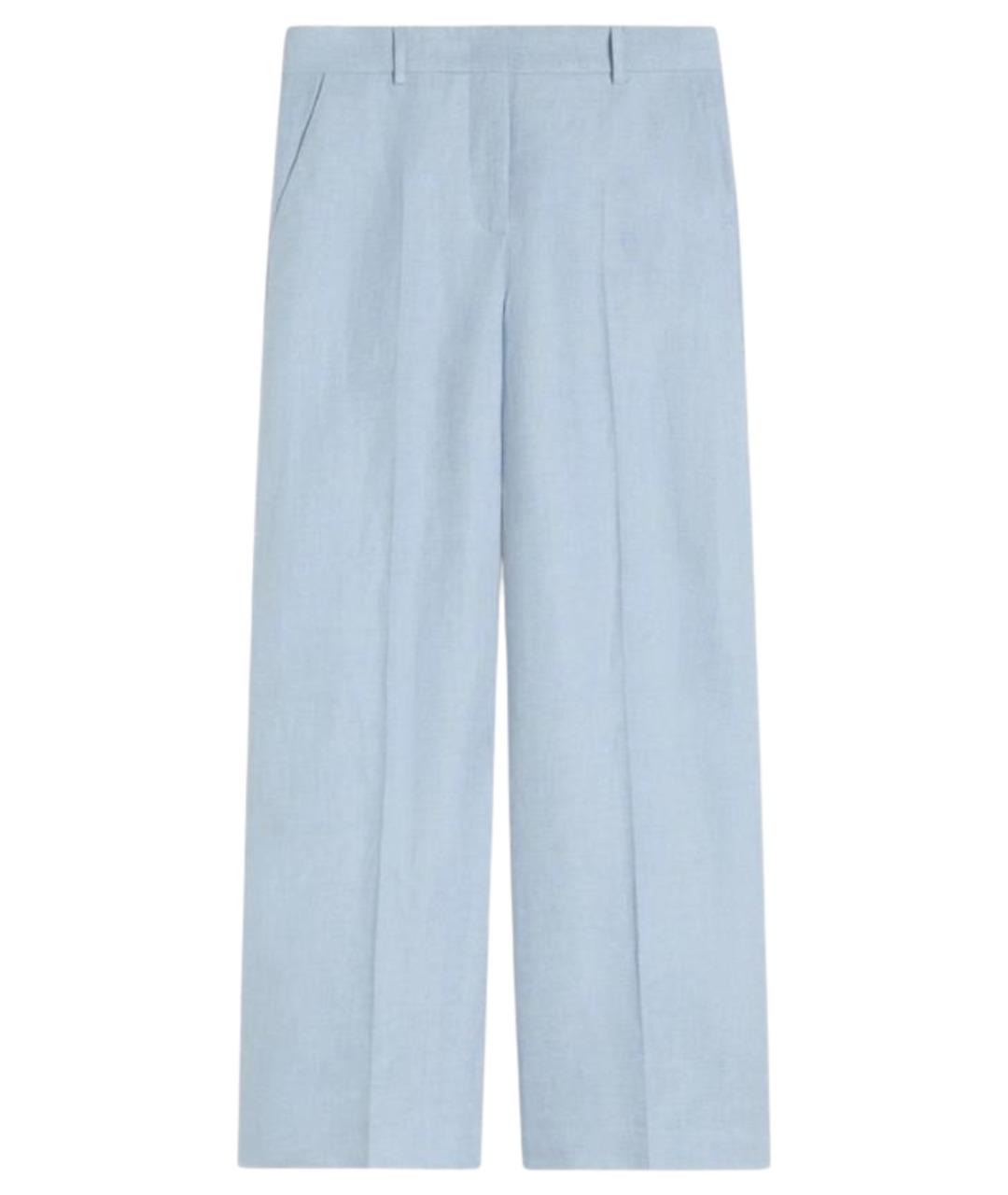 WEEKEND MAX MARA Синие льняные прямые брюки, фото 1