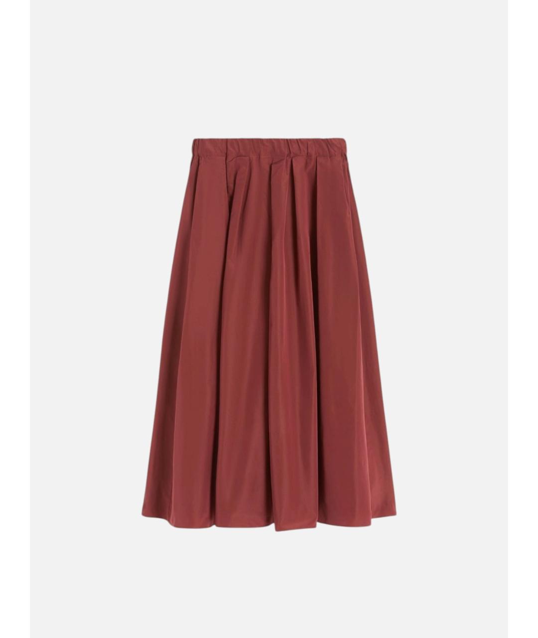 WEEKEND MAX MARA Бордовая полиэстеровая юбка миди, фото 5