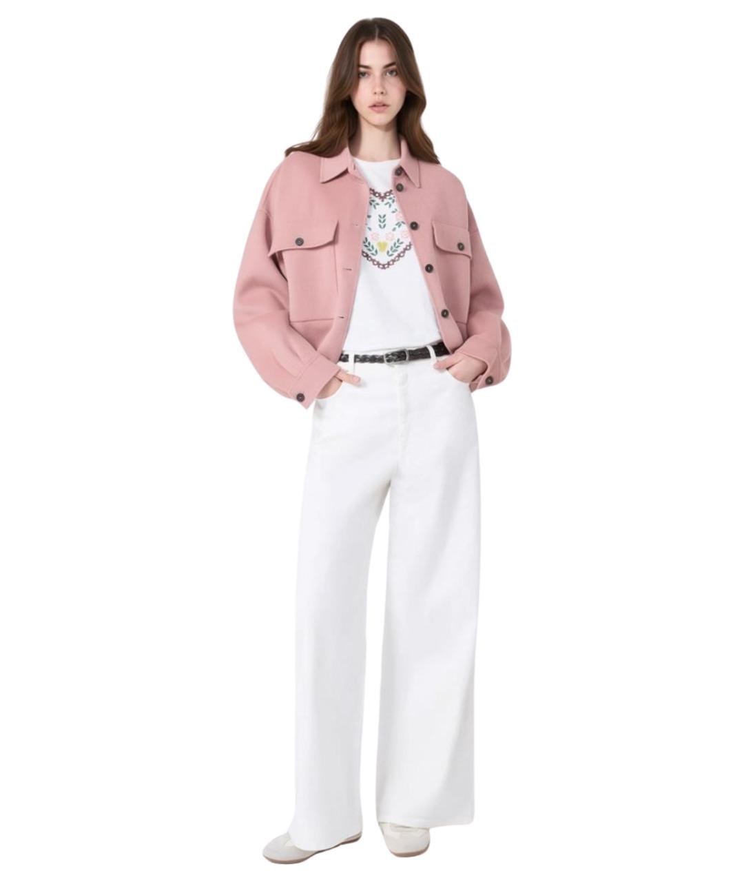 WEEKEND MAX MARA Белые хлопковые брюки широкие, фото 2