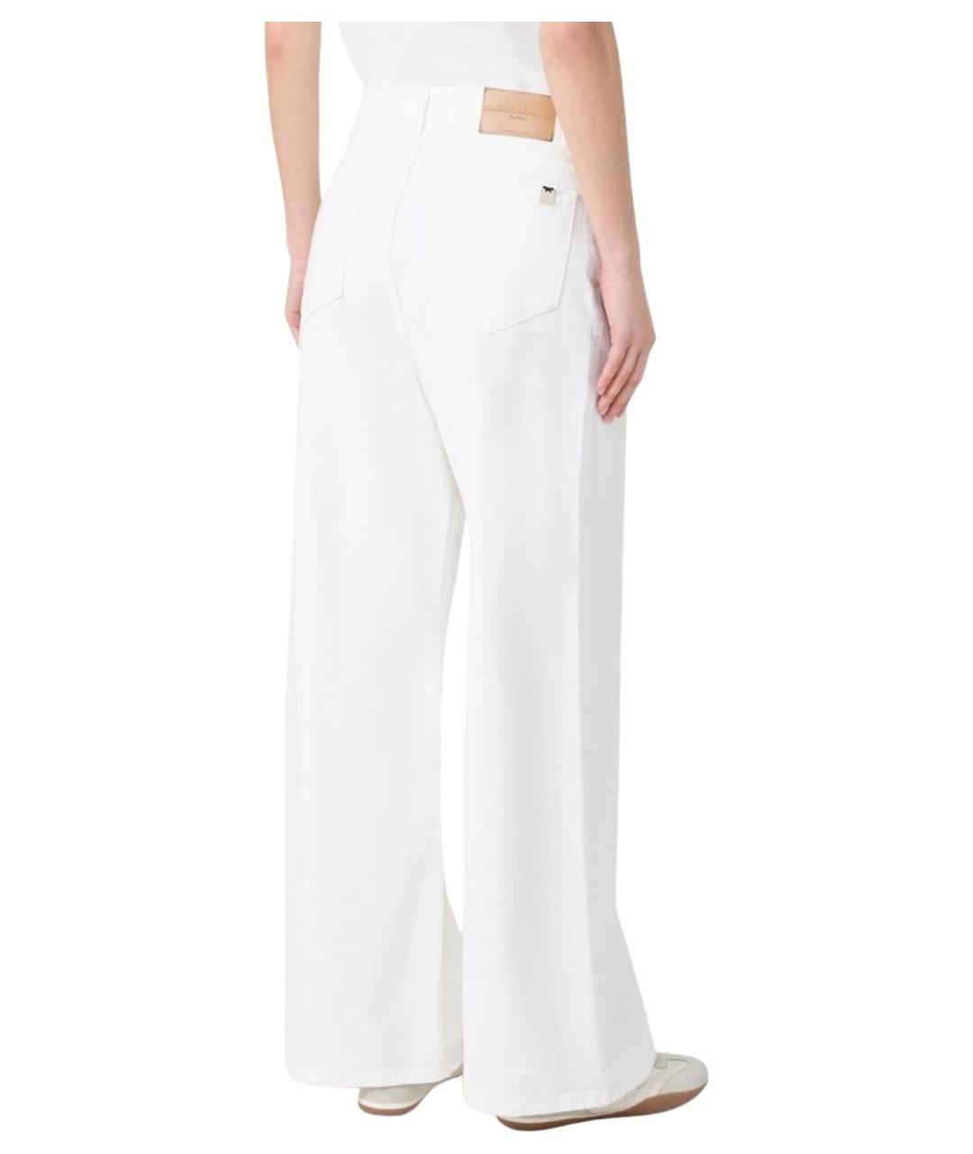WEEKEND MAX MARA Белые хлопковые брюки широкие, фото 4