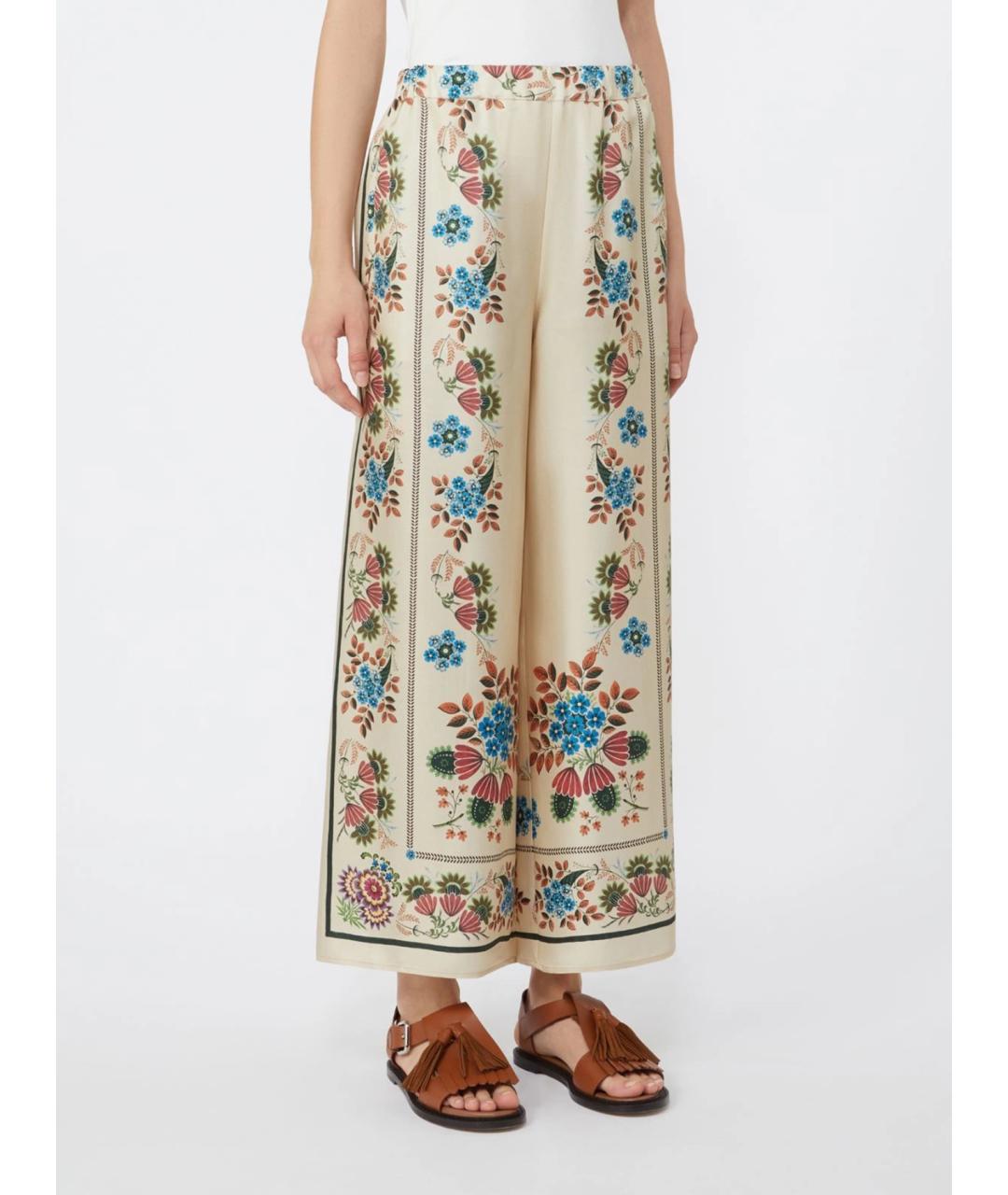 WEEKEND MAX MARA Мульти шелковые прямые брюки, фото 3