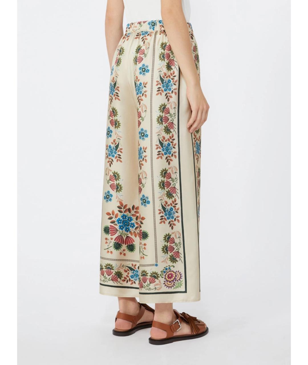WEEKEND MAX MARA Мульти шелковые прямые брюки, фото 4