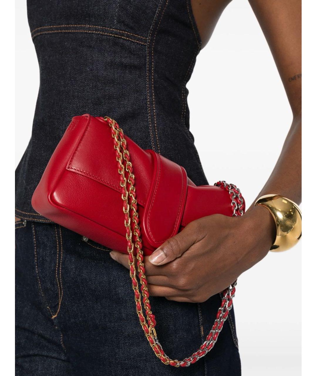 JACQUEMUS Бордовая кожаная сумка через плечо, фото 2