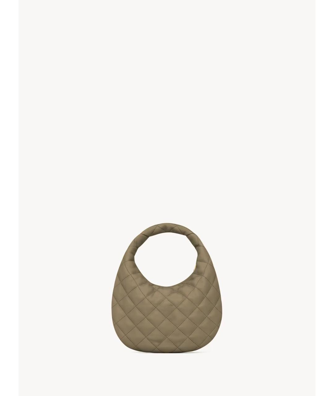 SAINT LAURENT Зеленая кожаная сумка через плечо, фото 3