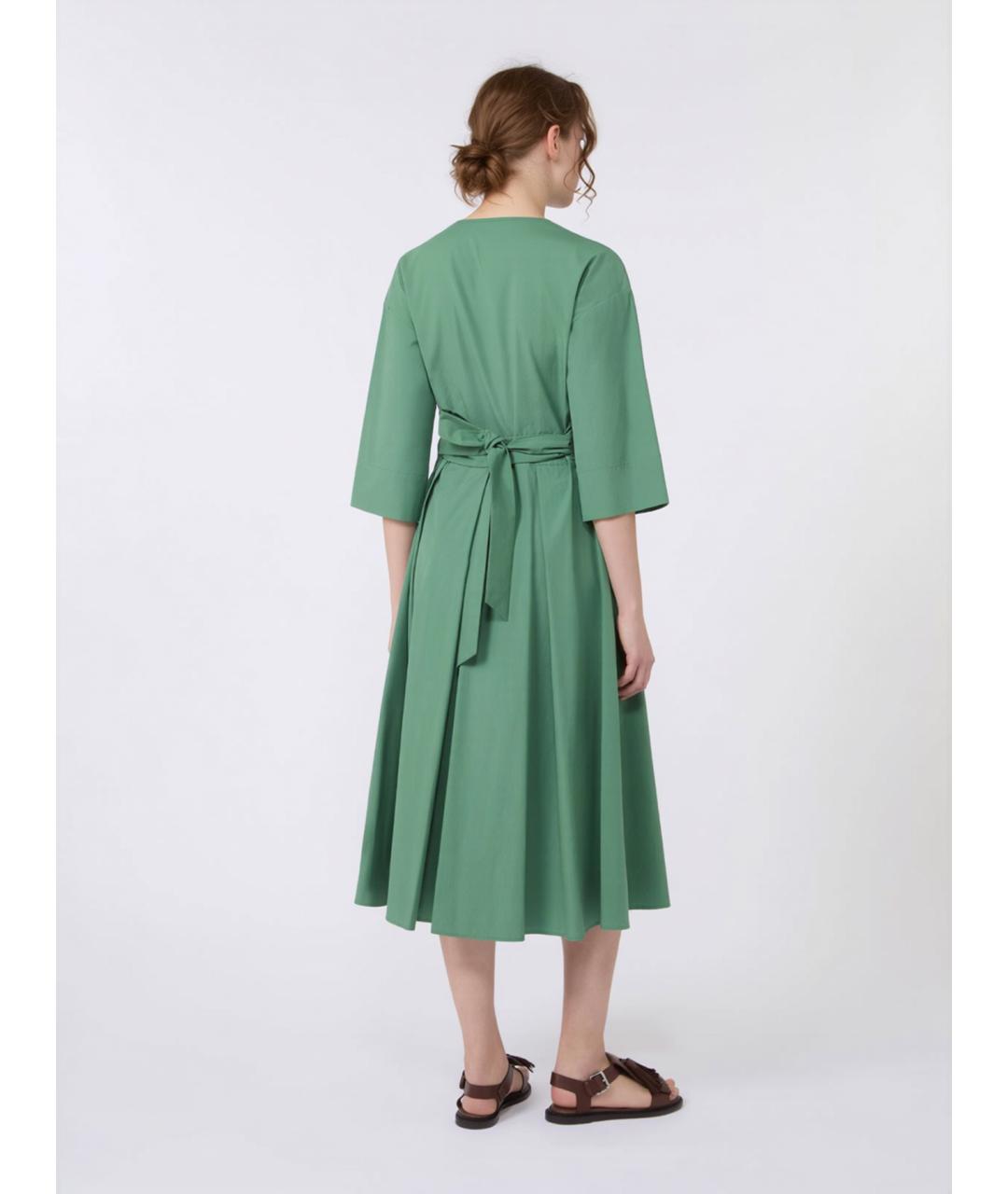 WEEKEND MAX MARA Зеленые хлопковое повседневное платье, фото 4