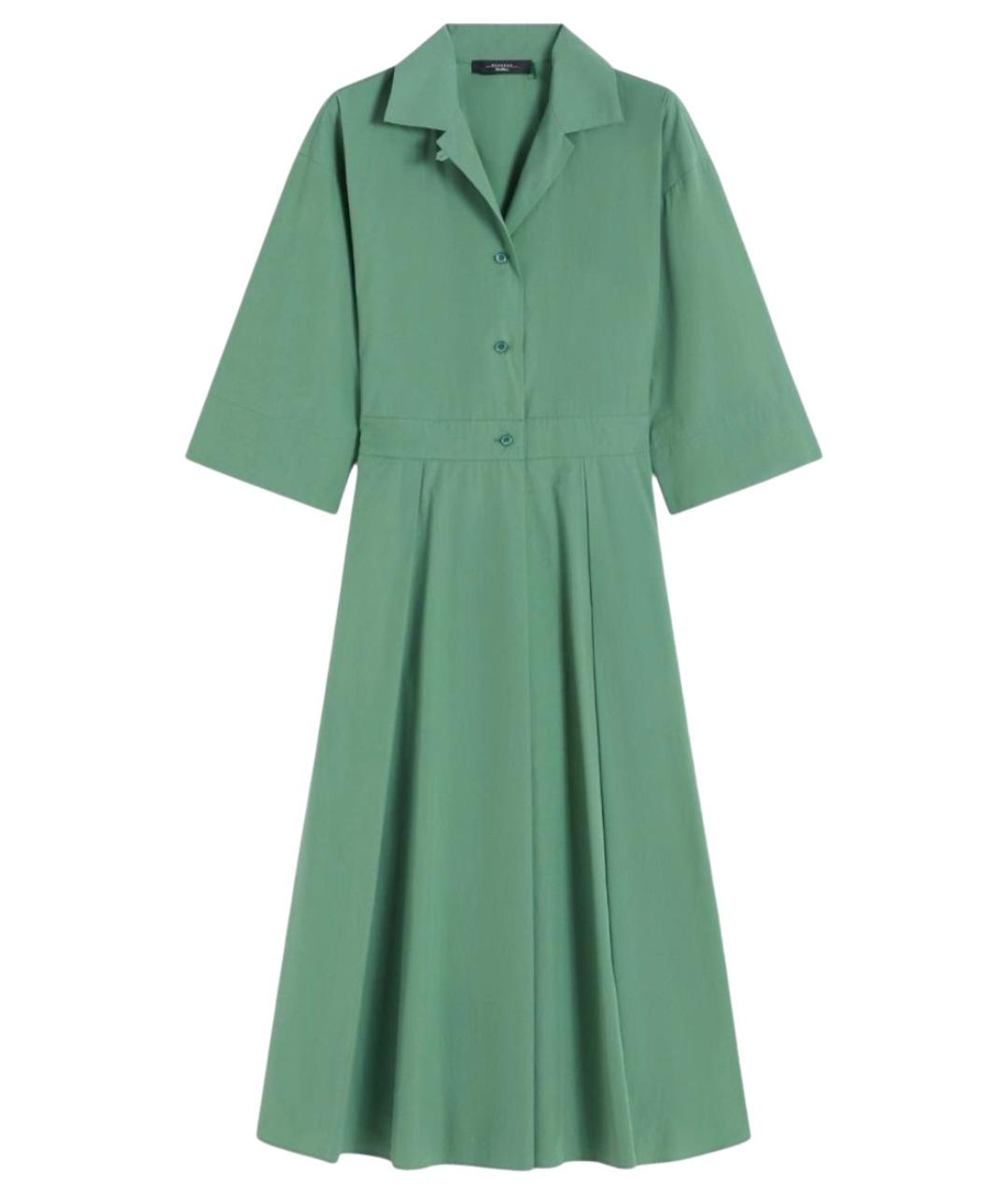 WEEKEND MAX MARA Зеленые хлопковое повседневное платье, фото 1