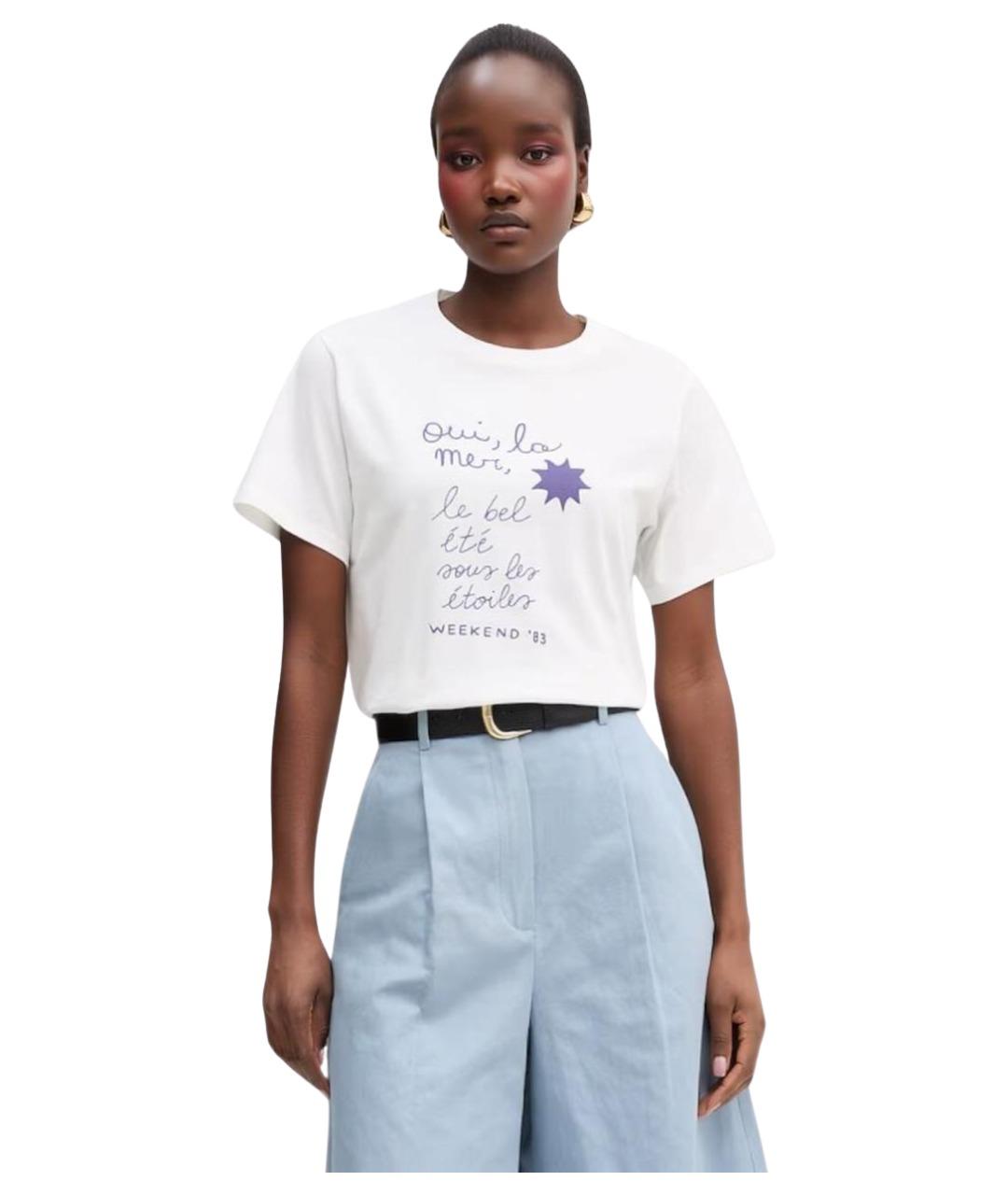 WEEKEND MAX MARA Белая хлопковая футболка, фото 1