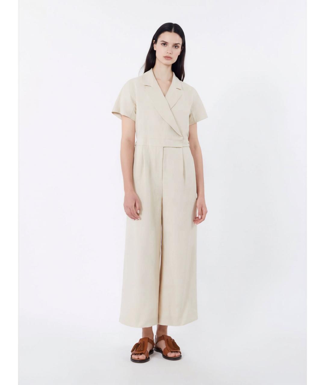 WEEKEND MAX MARA Бежевый вискозный комбинезон, фото 2
