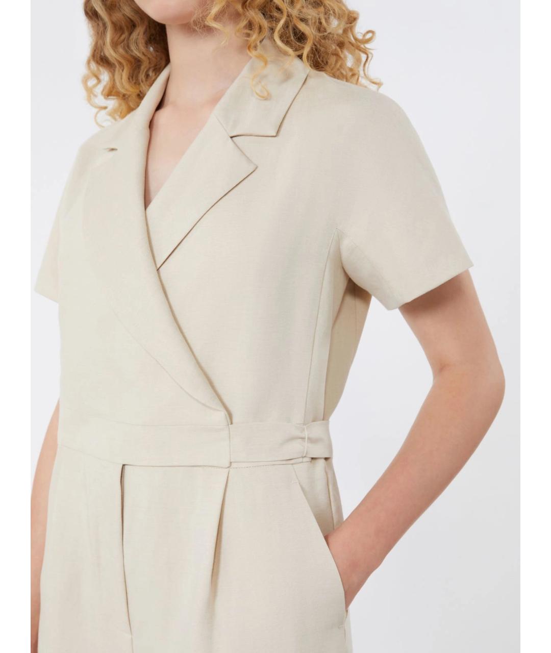 WEEKEND MAX MARA Бежевый вискозный комбинезон, фото 4