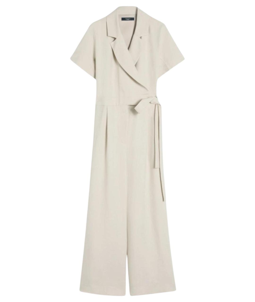 WEEKEND MAX MARA Бежевый вискозный комбинезон, фото 1