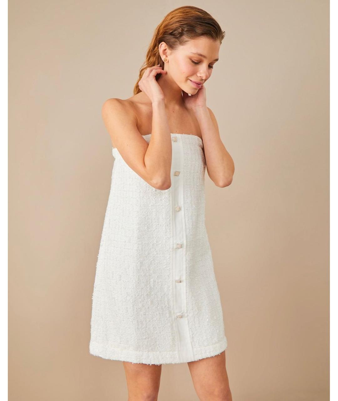 12 STOREEZ Белое полиэстеровое коктейльное платье, фото 8