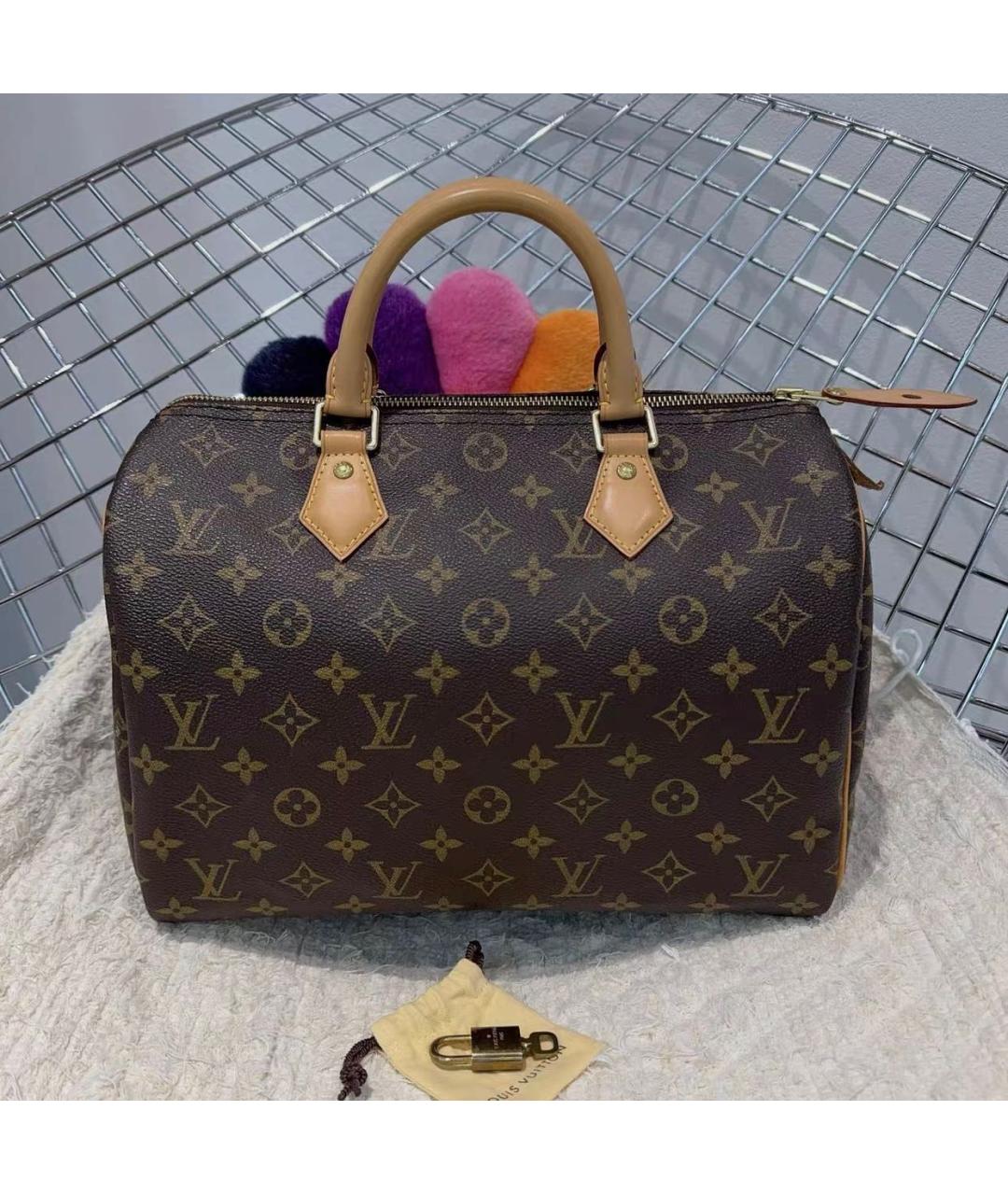 LOUIS VUITTON Коричневая сумка с короткими ручками, фото 9