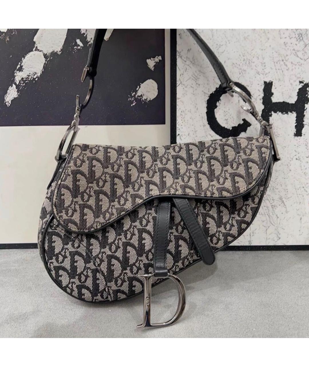 CHRISTIAN DIOR Черная кожаная сумка с короткими ручками, фото 9