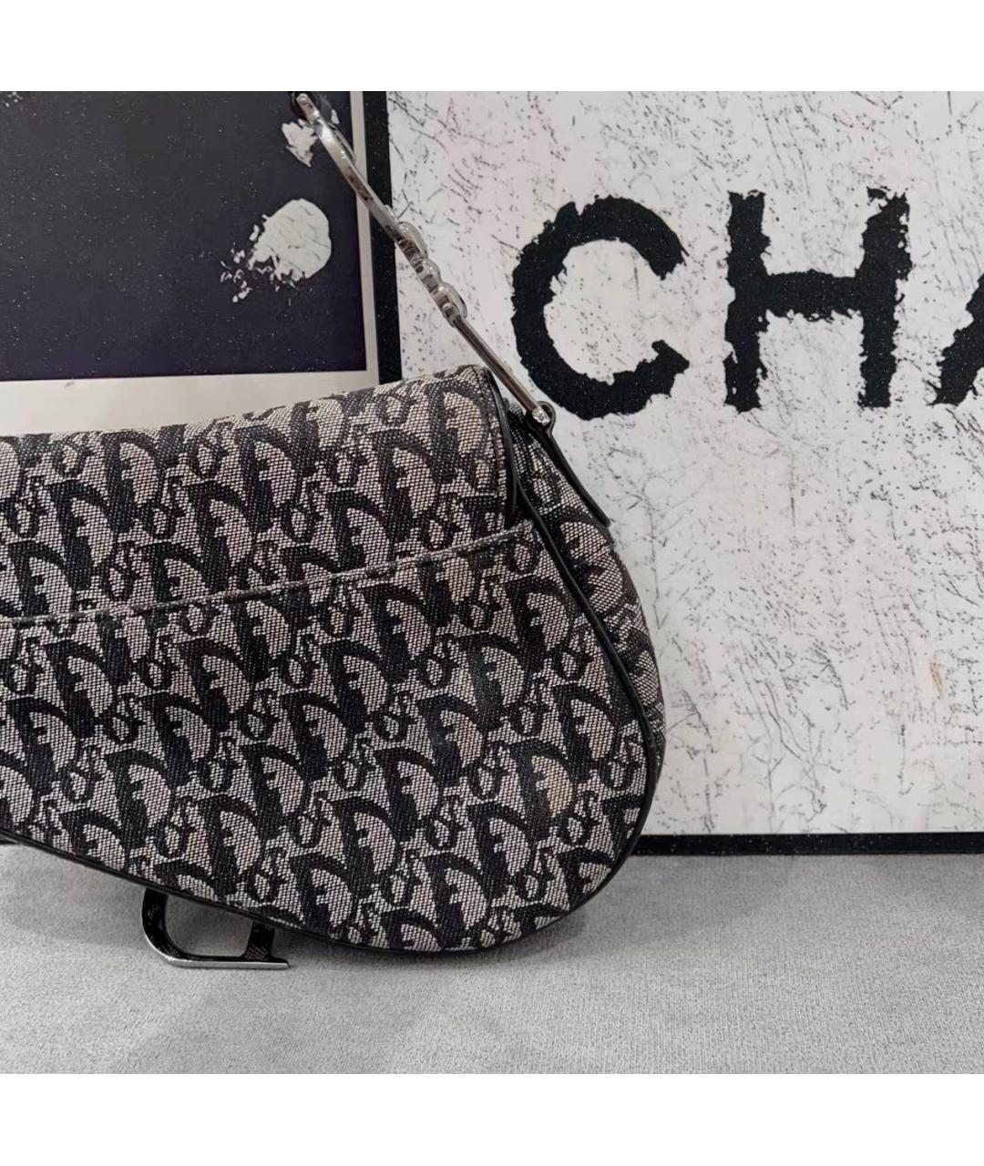 CHRISTIAN DIOR Черная кожаная сумка с короткими ручками, фото 2