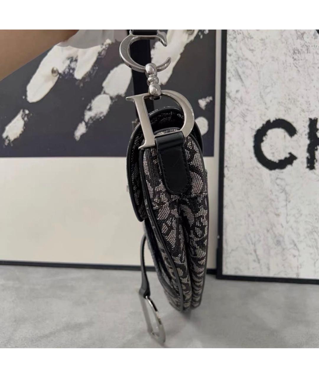 CHRISTIAN DIOR Черная кожаная сумка с короткими ручками, фото 4