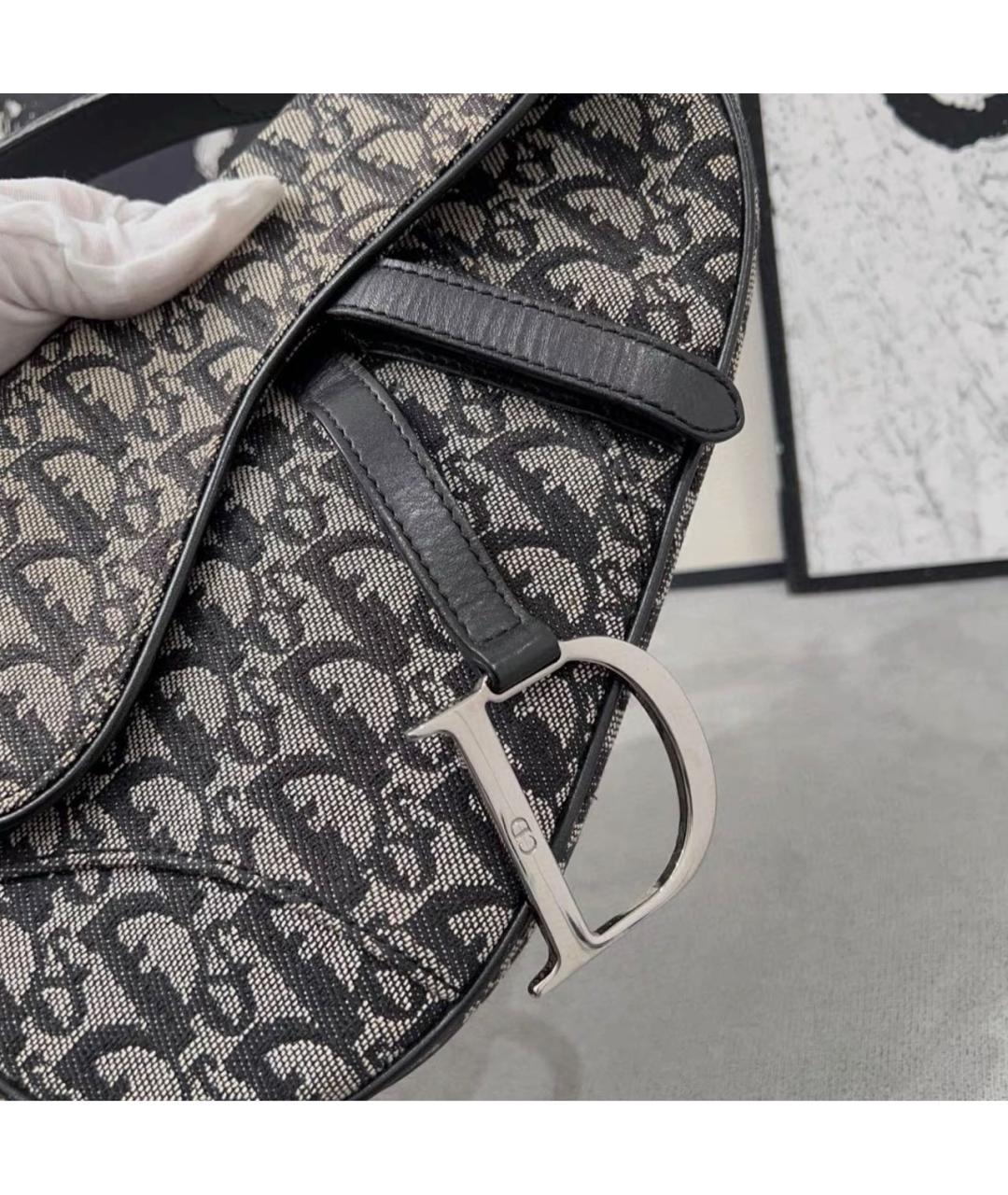 CHRISTIAN DIOR Черная кожаная сумка с короткими ручками, фото 6