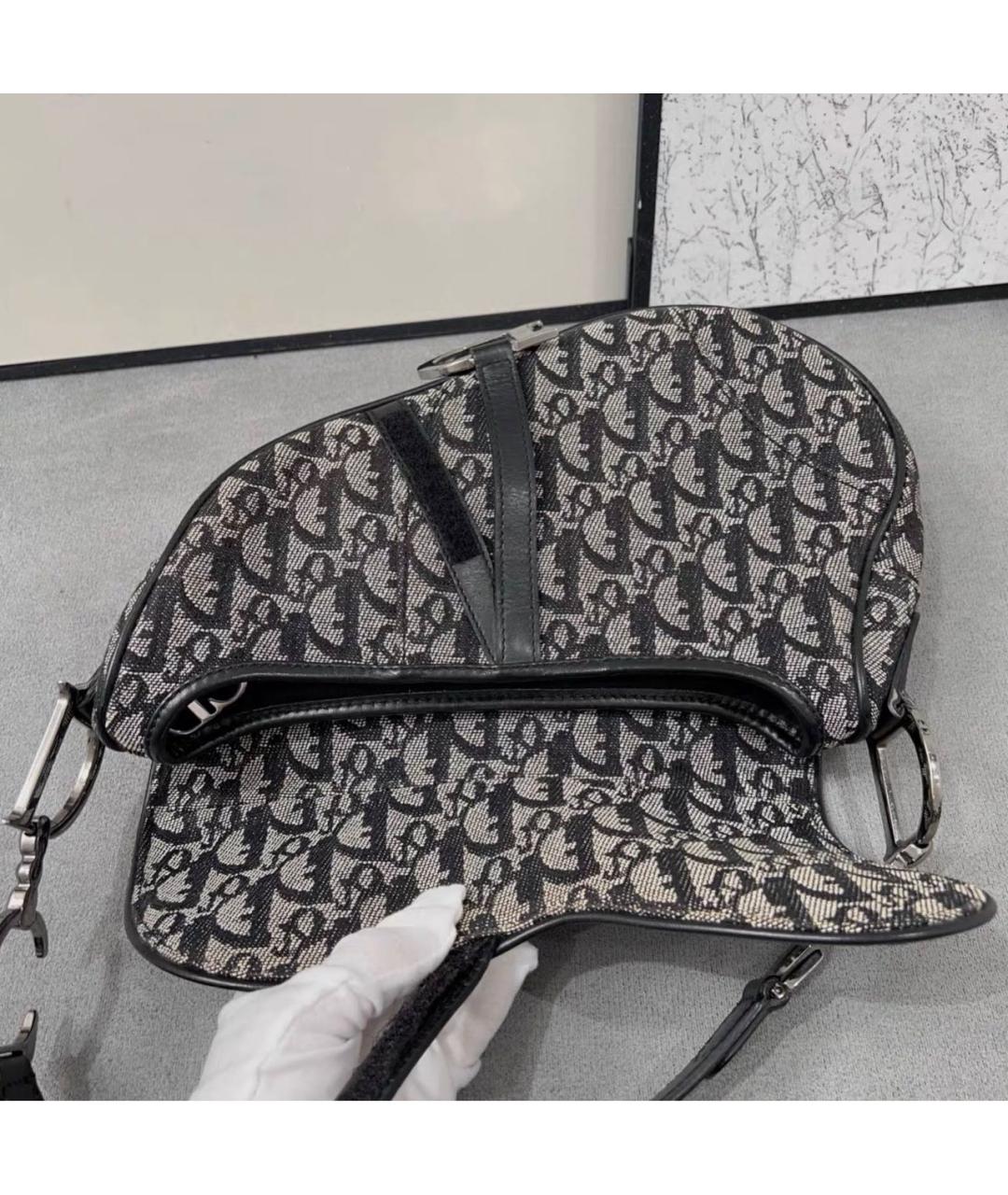 CHRISTIAN DIOR Черная кожаная сумка с короткими ручками, фото 7